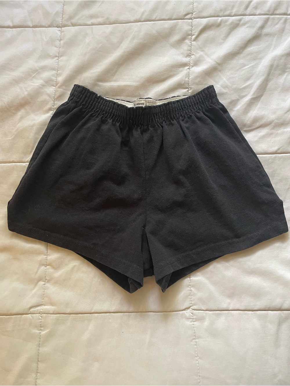 Soffe Black Women's/Girls Elastic Waist Athletic Shorts
